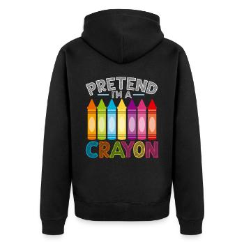 Tun Sie so, als wäre ich ein Buntstiftliebhaber Färbung Zeichnung Farbe - Unisex Premium Bio Zip Hoodie - Schwarz - Hinten - Nico (187cm)