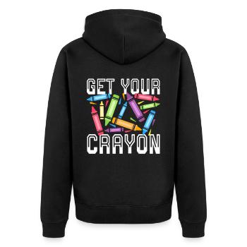 Obtenez votre couleur de dessin artistique de coloriage de crayon - Veste à capuche bio Premium Unisexe - noir - Dos - Nico (187cm)