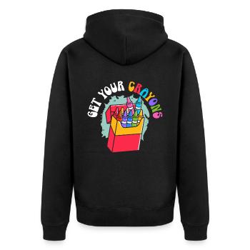 Obtenez votre couleur de dessin artistique de coloriage de crayon - Veste à capuche bio Premium Unisexe - noir - Dos - Nico (187cm)