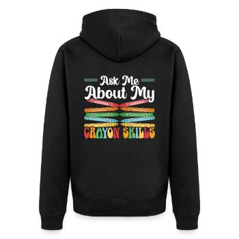 Buntstift Liebhaber Färbung Künstlerische Zeichnung Farbe - Unisex Premium Bio Zip Hoodie - Schwarz - Hinten - Nico (187cm)