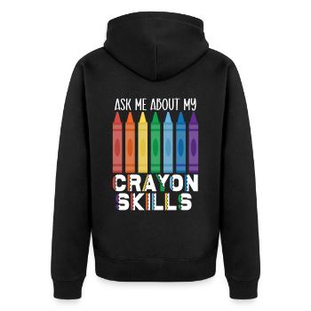 Buntstift Liebhaber Färbung Künstlerische Zeichnung Farbe - Unisex Premium Bio Zip Hoodie - Schwarz - Hinten - Nico (187cm)