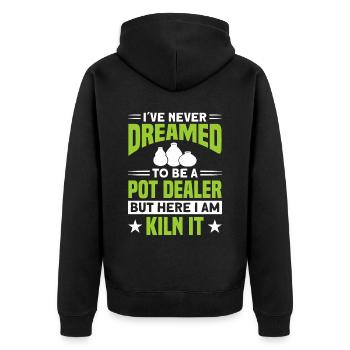 Töpfern Töpfer Töpferei Pottery - Unisex Premium Organic Zip Hoodie - black - Back - Nico (187cm)
