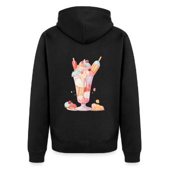 Candycore Aesthetic pour ceux qui ont la dent sucrée - Veste à capuche bio Premium Unisexe - noir - Dos - Nico (187cm)