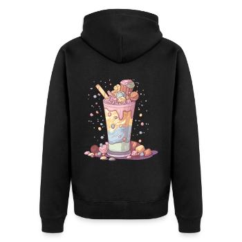 Candycore Aesthetic pour ceux qui ont la dent sucrée - Veste à capuche bio Premium Unisexe - noir - Dos - Nico (187cm)