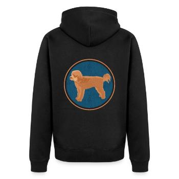 Cavapoo Dog | Cavoodle Dog Owner Gift - Unisex Premium Organic Zip Hoodie - black - Back - Nico (187cm)