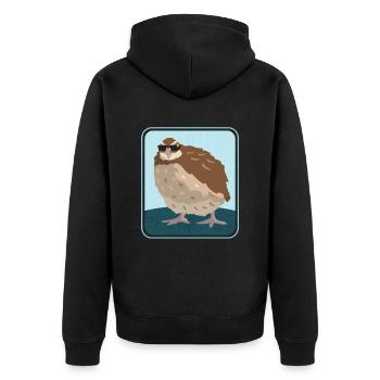 Quail Quail Breeder | Quail Keeping Gift - Unisex Premium Organic Zip Hoodie - black - Back - Nico (187cm)