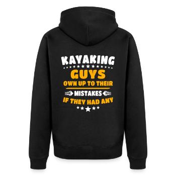 Kayaking Kayak - Unisex Premium Bio Zip Hoodie - Schwarz - Hinten - Nico (187cm)