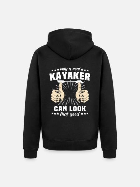 Kayaking Kayak - Unisex Premium Organic Zip Hoodie - black
