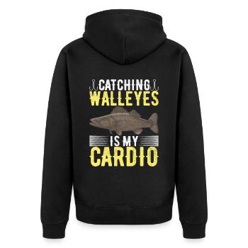 Pêcheurs à la ligne de pêche au doré jaune - Veste à capuche bio Premium Unisexe - noir - Dos - Nico (187cm)