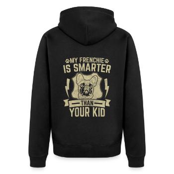 Mon Frenchie est plus intelligent que votre enfant - Veste à capuche bio Premium Unisexe - noir - Dos - Nico (187cm)