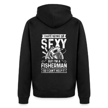 I hate to be so sexy, but I'm a - Unisex Premium Organic Zip Hoodie - black - Back - Nico (187cm)