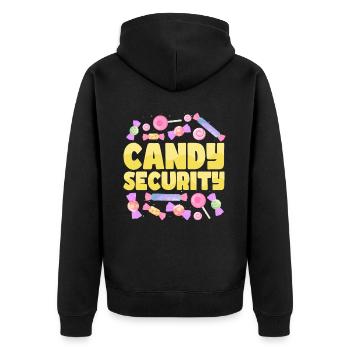 Sweets Sugar Candy Security - Unisex Premium Organic Zip Hoodie - black - Back - Nico (187cm)