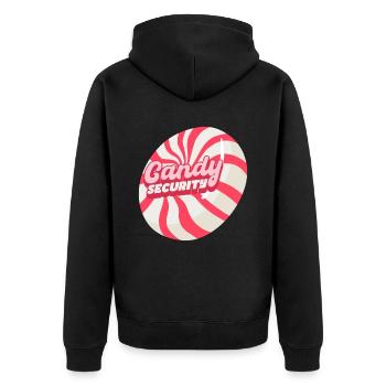 Candy Security - Unisex Premium Organic Zip Hoodie - black - Back - Nico (187cm)