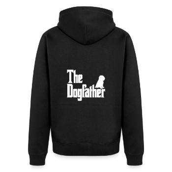 Le Dogfather Collie barbu - Veste à capuche bio Premium Unisexe - noir - Dos - Nico (187cm)
