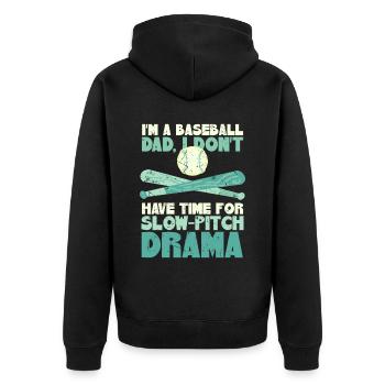 Baseball Dad Father's Day - Unisex Premium Organic Zip Hoodie - black - Back - Nico (187cm)