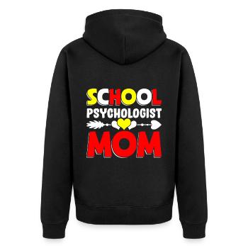 School Psychologist Mama Psychology Teacher Students - Unisex Premium Organic Zip Hoodie - black - Back - Nico (187cm)