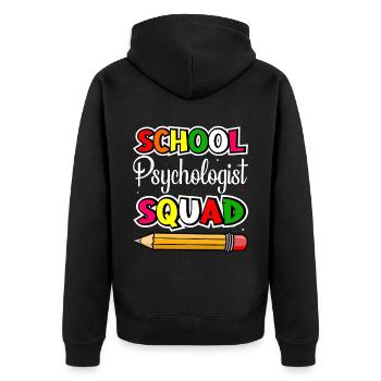 School Psychologist Squad Psychology Teacher Students - Unisex Premium Organic Zip Hoodie - black - Back - Nico (187cm)