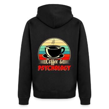 Café et psychologie Professeur de psychologie - Veste à capuche bio Premium Unisexe - noir - Dos - Nico (187cm)