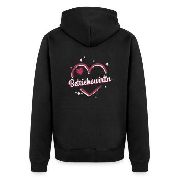 BWL Kollegin niedliches Herz Betriebswirtin - Unisex Premium Bio Zip Hoodie - Schwarz - Hinten - Nico (187cm)