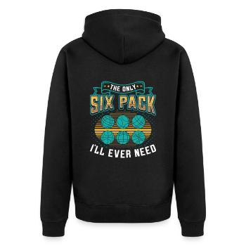 The only six-pack I'll ever need - Unisex Premium Organic Zip Hoodie - black - Back - Nico (187cm)