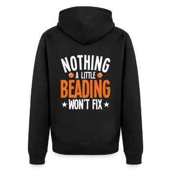 Pearl Bead Embroidery Jeweler Jewelry Maker - Unisex Premium Organic Zip Hoodie - black - Back - Nico (187cm)