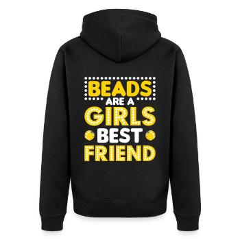 Pearl Bead Embroidery Jeweler Jewelry Maker - Unisex Premium Organic Zip Hoodie - black - Back - Nico (187cm)