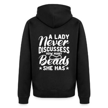 Beaded Beadwork Jeweller Jewellery Maker - Unisex Premium Organic Zip Hoodie - black - Back - Nico (187cm)