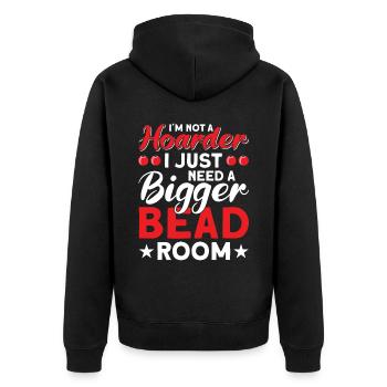 Pearl Bead Embroidery Jeweler Jewelry Maker - Unisex Premium Organic Zip Hoodie - black - Back - Nico (187cm)