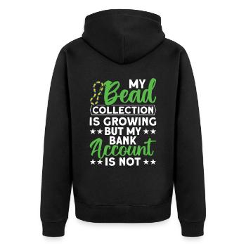 Pearl Bead Embroidery Jeweler Jewelry Maker - Unisex Premium Organic Zip Hoodie - black - Back - Nico (187cm)