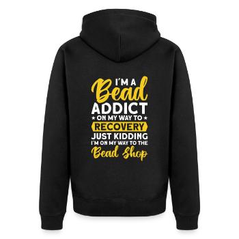 Pearl Bead Embroidery Jeweler Jewelry Maker - Unisex Premium Organic Zip Hoodie - black - Back - Nico (187cm)