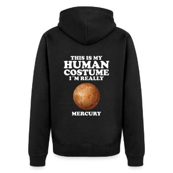 Mercury - Unisex Premium Organic Zip Hoodie - black - Back - Nico (187cm)