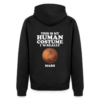 Mars - Unisex Premium Organic Zip Hoodie - black - Back - Nico (187cm)