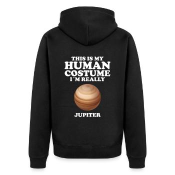 Jupiter - Unisex Premium Bio Zip Hoodie - Schwarz - Hinten - Nico (187cm)