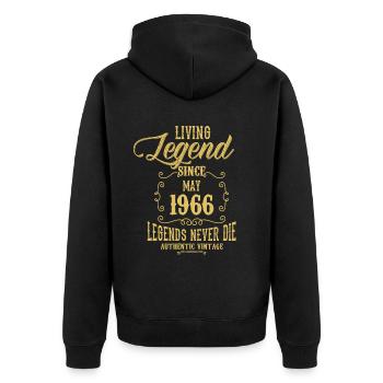 Légende vivante depuis mai 1966 - Veste à capuche bio Premium Unisexe - noir - Dos - Nico (187cm)
