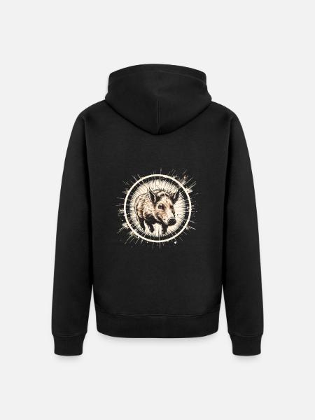 Hog Hunting Crosshair - Unisex Premium Organic Zip Hoodie - black