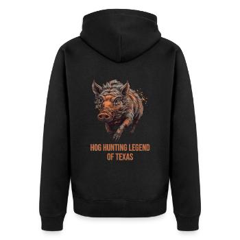 Légende de la chasse au porc du Texas - Veste à capuche bio Premium Unisexe - noir - Dos - Nico (187cm)