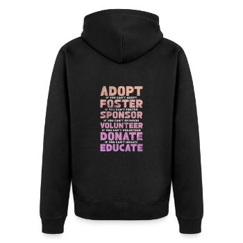 Animal Rescue Animal Welfare Animal Friend Gift - Unisex Premium Organic Zip Hoodie - black - Back - Nico (187cm)
