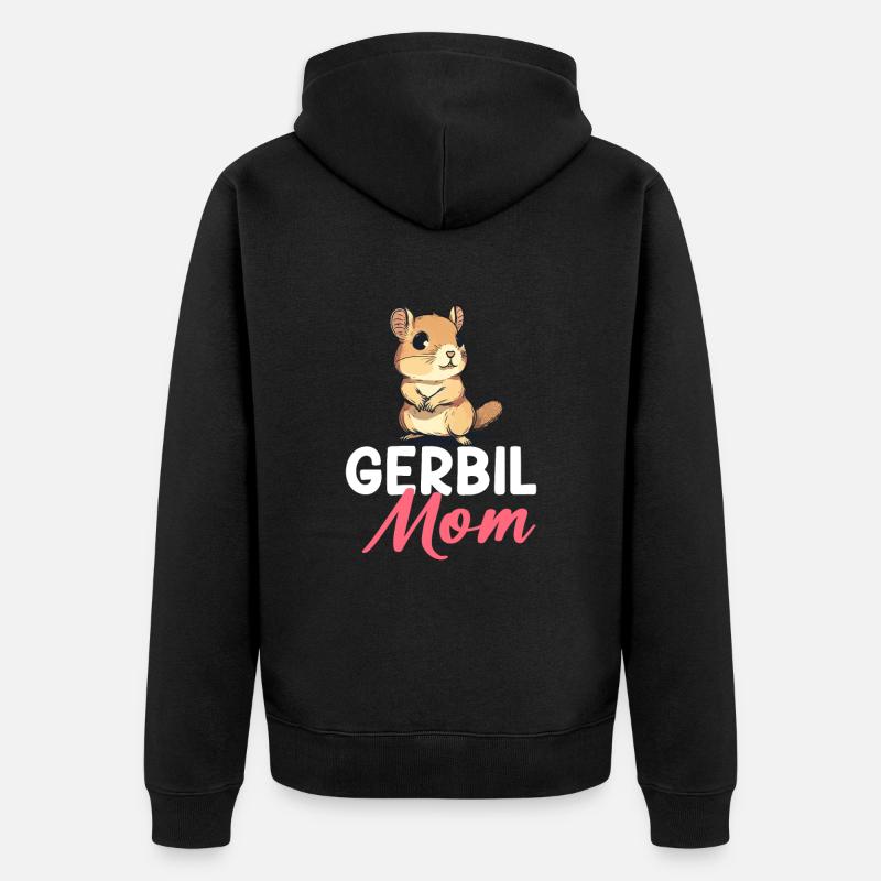 Gerbille maman, gerbille - Veste à capuche bio Premium Unisexe - noir