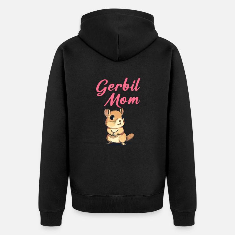 Gerbille maman, gerbille - Veste à capuche bio Premium Unisexe - noir