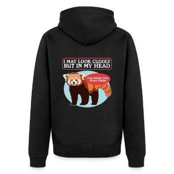 Panda roux Panda roux | Cadeau Pandas Rouges - Veste à capuche bio Premium Unisexe - noir - Dos - Nico (187cm)