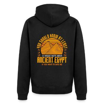 Archaeologist - To Date Me - Unisex Premium Organic Zip Hoodie - black - Back - Nico (187cm)