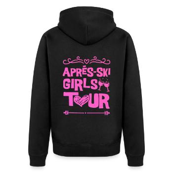 Apres-Ski Party Team - Unisex Premium Bio Zip Hoodie - Schwarz - Hinten - Nico (187cm)