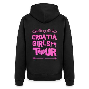Croatia Party Team - Unisex Premium Organic Zip Hoodie - black - Back - Nico (187cm)
