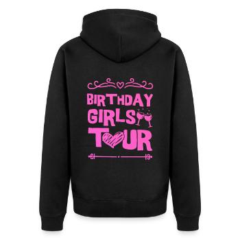 Birthday Party Team - Unisex Premium Organic Zip Hoodie - black - Back - Nico (187cm)