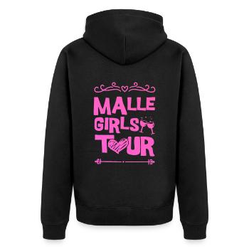 Malle Party Team - Unisex Premium Bio Zip Hoodie - Schwarz - Hinten - Nico (187cm)
