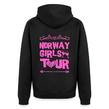Norway Party Team - Unisex Premium Organic Zip Hoodie - black - Back - Nico (187cm)