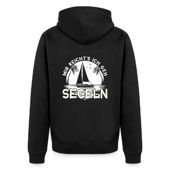 Segelboot Katamaran Kapitän Segeln Segler Geschenk - Unisex Premium Bio Zip Hoodie - Schwarz - Hinten - Nico (187cm)
