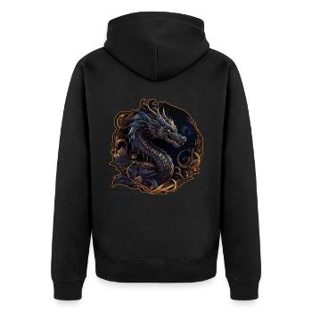 Year of The Dragon Chinese Astrology Horoscope Zod - Unisex Premium Organic Zip Hoodie - black - Back - Nico (187cm)
