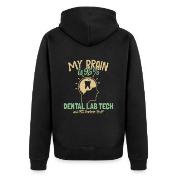 My Brain is 95% Dental Lab Tech Dentallabor - Unisex Premium Organic Zip Hoodie - black - Back - Nico (187cm)