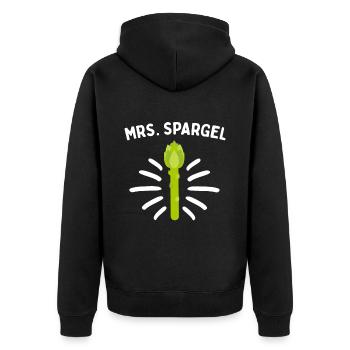 Mrs. Spargel Spargelflüsterin Vegan Gemüse - Unisex Premium Bio Zip Hoodie - Schwarz - Hinten - Nico (187cm)